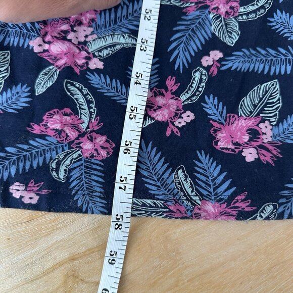 Mata Traders Maxi Dress Sz L Floral Navy Boho Jersey Knit Organic Cotton Stretch - Picture 9 of 9